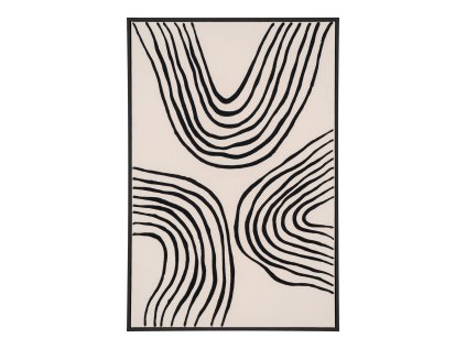 20853 abstraktni obraz na platne cerna bezova 60x90 cm lipari
