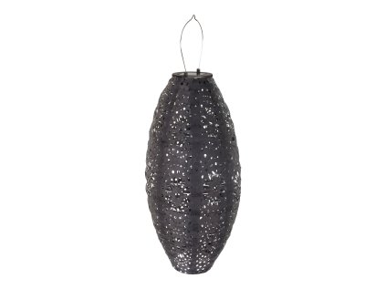LED lucerna, solární, venkovní, látková ,dobíjecí, šedá, 40 cm, Foxdale