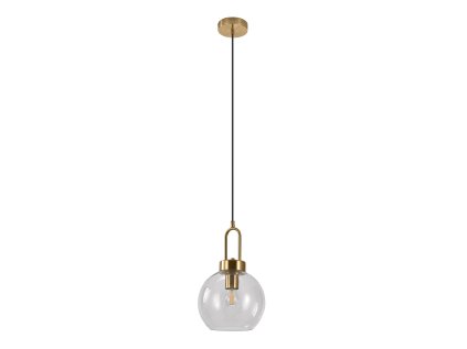 Závěsná lampa, sklo, kulový tvar, Ø20 cm, Luton (Barva hnědá)