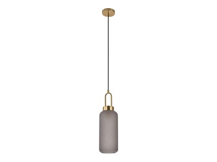 Závěsná lampa, matné kouřové sklo, válcový tvar, Ø13 cm, Luton