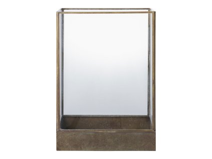 20955 sklenena lucerna kov sklo hneda 36 5 cm manali