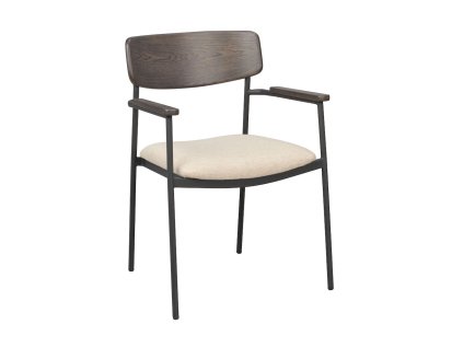 123084 b Maymont armchair brown oak light beige black (stackable)