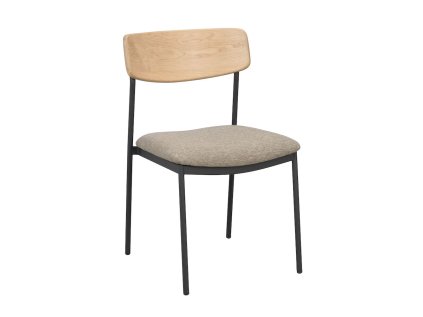 123072 b Maymont chair oak dark beige black (stackable)