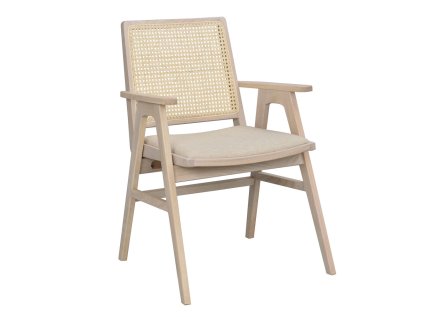 120541 b Prestwick armchair whitepigm. oak beige rattan