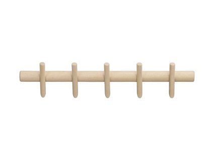 Věšák dřevený s 5 háčky, 65 cm, Hillmond (Barva teplý dub)
