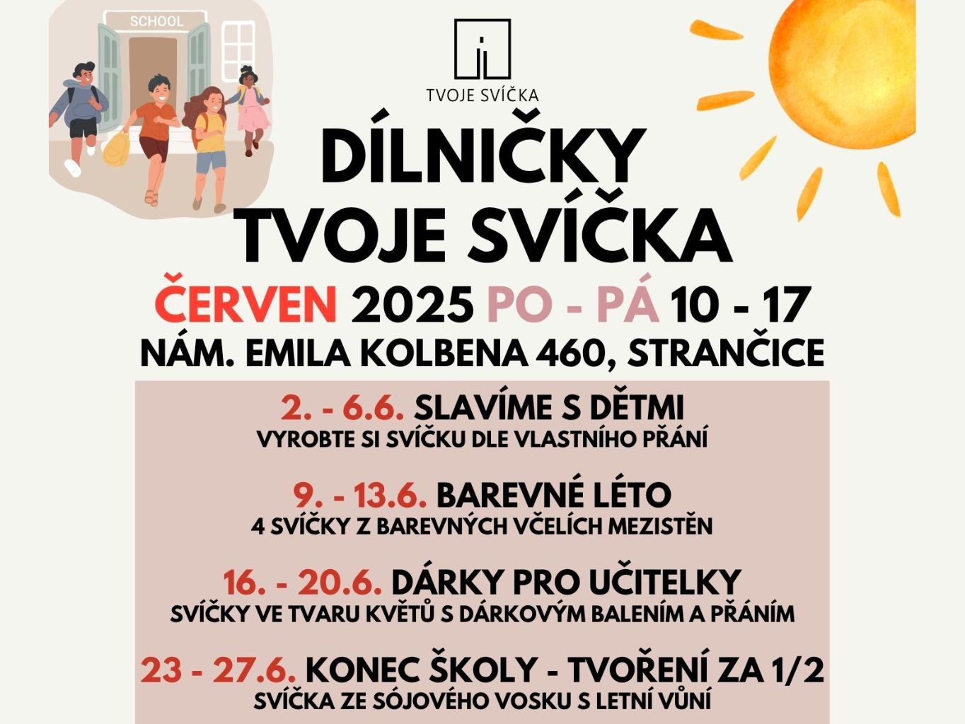 Kreativní dílničky v červnu