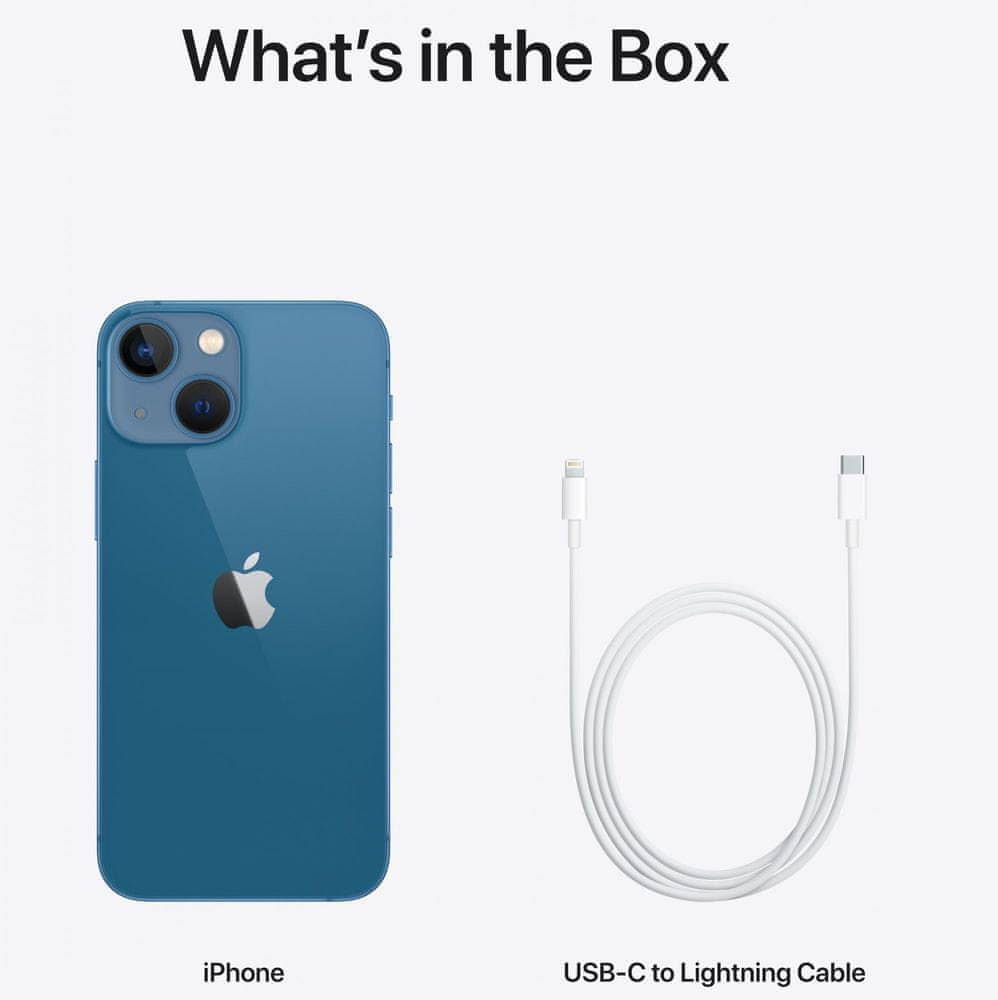 Obsah baleni Apple iPhone 13, modrý