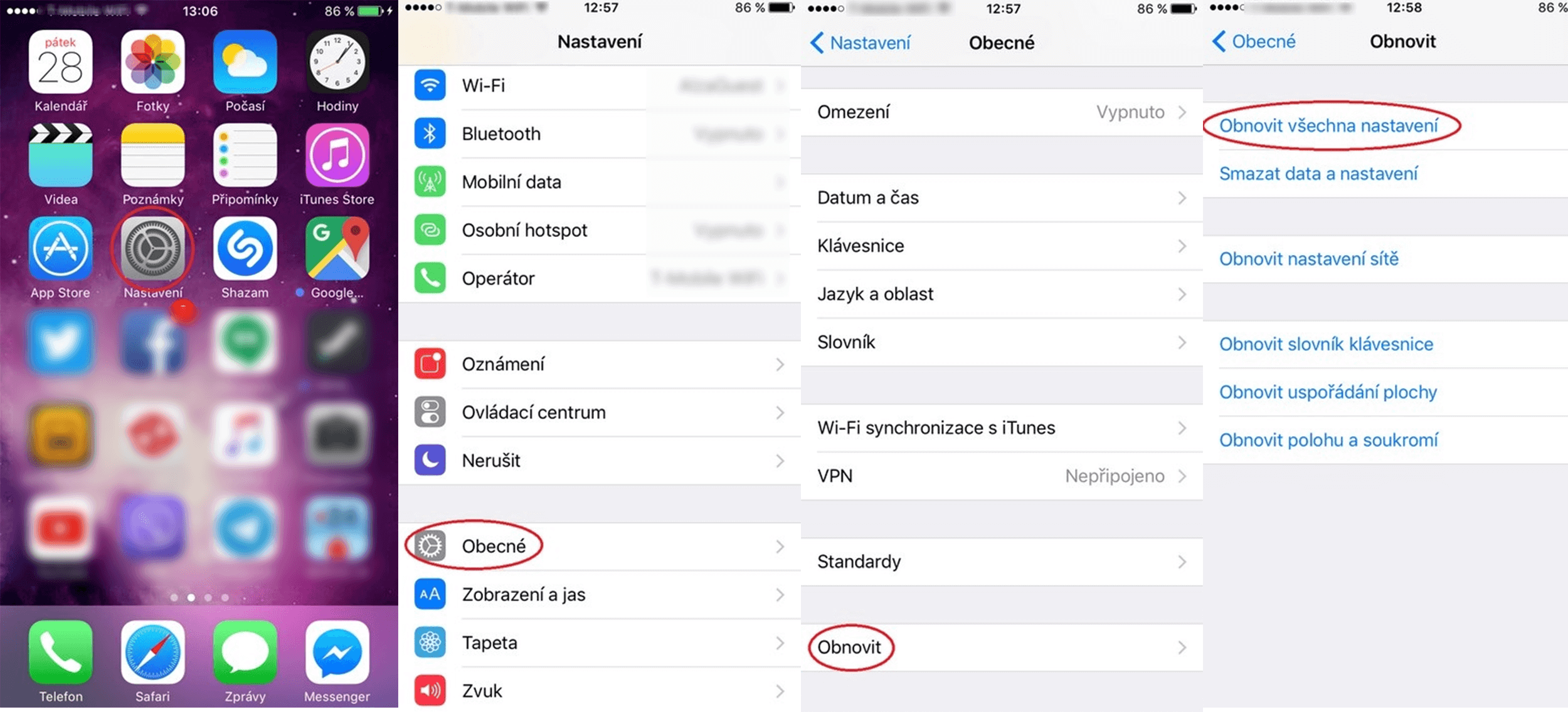 Reset iOS