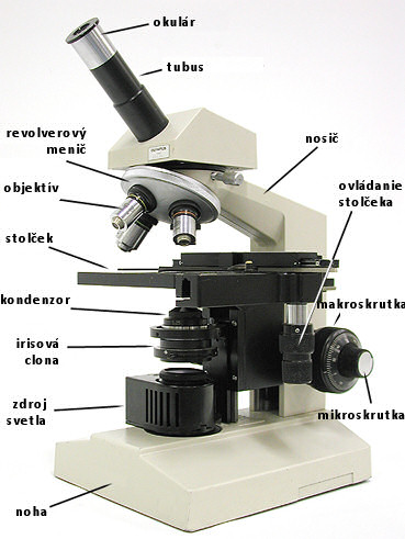 opis častí mikroskopu