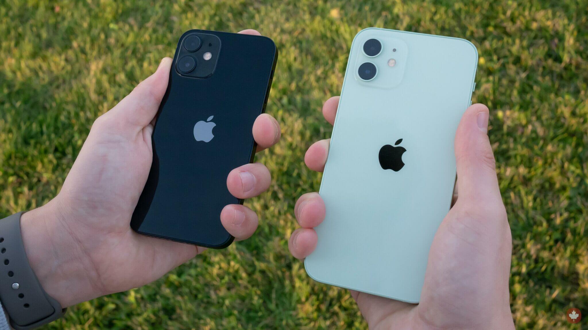 porovnanie veľkosti iPhone 12 a 12 mini