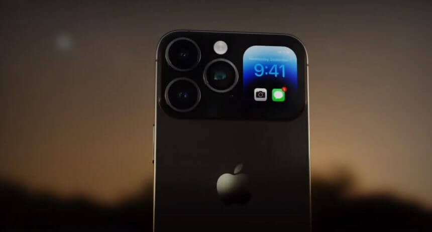 Čierny iPhone 15 s tmavým pozadím. 