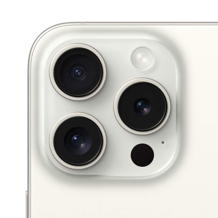 Apple iPhone 15 Pro biely fotoaparáty