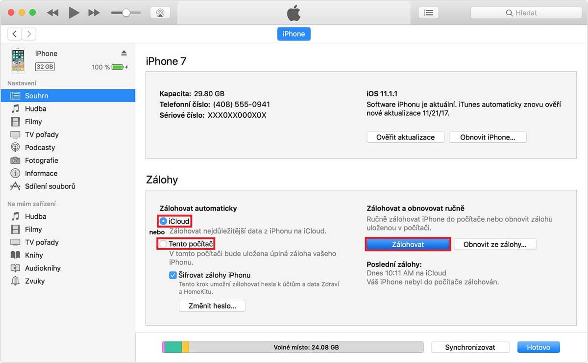 iTunes Zaloha