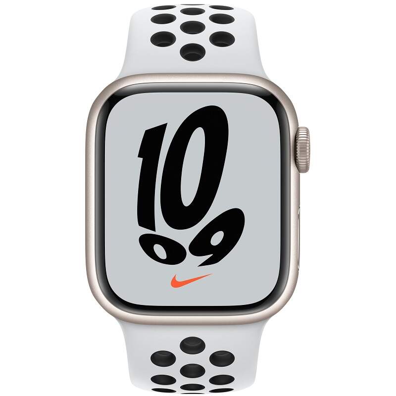 Apple Watch 7 Nike 45mm | Hviezdne biely hliník - Starlight Aluminium
