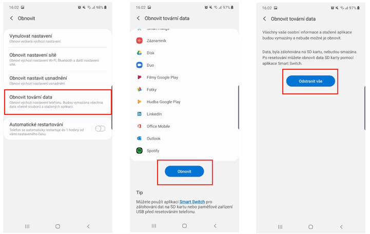 SAMSUNG RESET