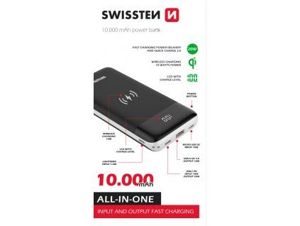 Powerbanka Swissten ALL-IN-ONE - 10000 mAh