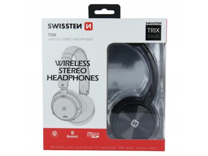 Bluetooth stereo slúchadlá  Swissten na hlavu TRIX - čierne