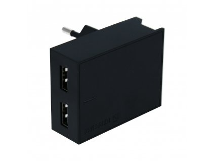 Sieťový adaptér Swissten SMART IC 2x USB 3A POWER + DÁTOVÝ KÁBEL USB / MICRO USB 1,2 M - čierny