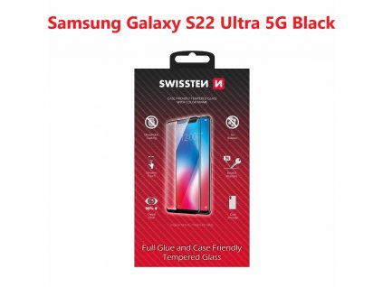 Ochranné tvrdené sklo Swissten 3D Samsung S908B GALAXY S22 ULTRA 5G - čierny rámik