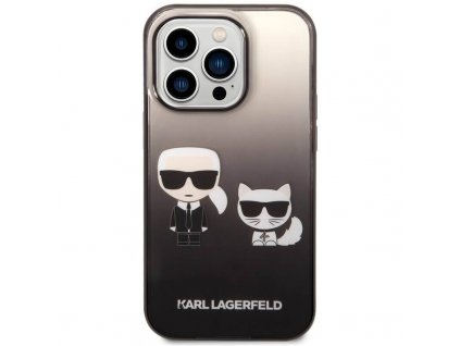 Zadné púzdro Karl Lagerfeld Gradient Karl and Choupette iPhone 14 Pro Max black