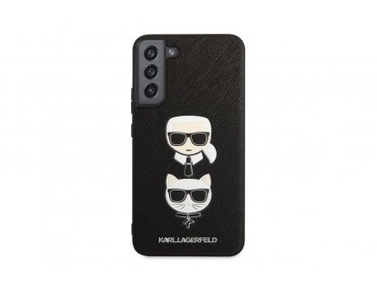 Zadné púzdro Karl Lagerfeld Saffiano K&C Heads Samsung Galaxy S22+ čierna zo zadu