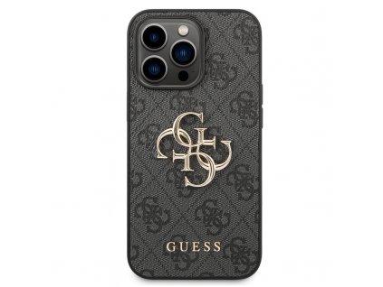 Ochranné púzdro Guess PU 4G Metal Logo iPhone 14 Pro Max sivé 1