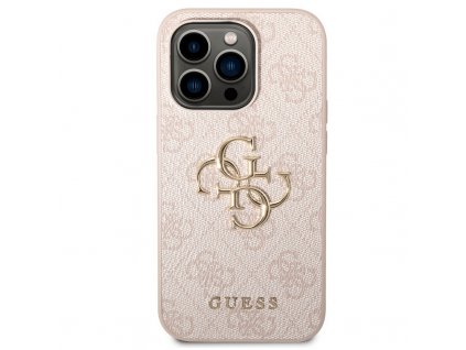 Ochranné púzdro Guess PU 4G Metal Logo iPhone 14 Pro Max ružová 1