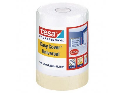 Fólia krycia tesa® Pro Easy Cover® Universal, 550 mm, L-33 m, maliarska, s lepiacou páskou, transparentná, zakrývacia na podlahu