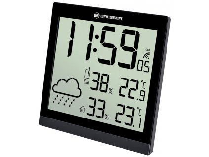 73267 bresser weather station wall clock temeotrend jc lcd rc black 00