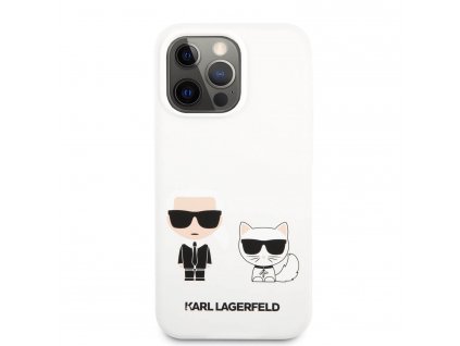 Ochranný obal Karl Lagerfeld Liquid Silicone iPhone 13 mini biele