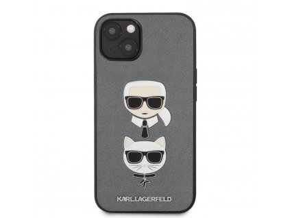 Ochranný obal Karl Lagerfeld Saffiano iPhone 13 silver