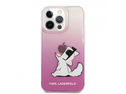 Ochranný obal Karl Lagerfeld Choupette Eat iPhone 13 Pro ružový