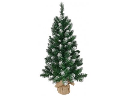 Vianočný stromček jedľa v jute MagicHome Vianoce Nico, zasnežené konce, 90 cm