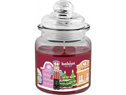 Sviečka Bolsius Big Jar, Luskáčik, vonná, vianočná, get cosy (pečené jablko a škorica), 32 hod., 79x129 mm, v skle