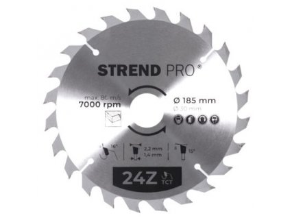 Kotúč Strend Pro TCT 185x2.2x30/20 mm 24Z, na drevo, pílový, SK plátky