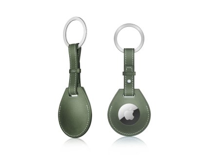 airtag cover pu leather green