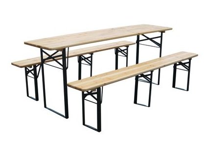 Lavicová súpravá so stolom (pivný set) DORTMUND Max, drevo 27 mm