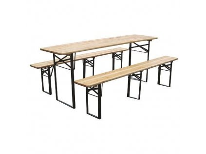 Lavicová súpravá so stolom (pivný set) DORTMUND Medium3, drevo 27 mm