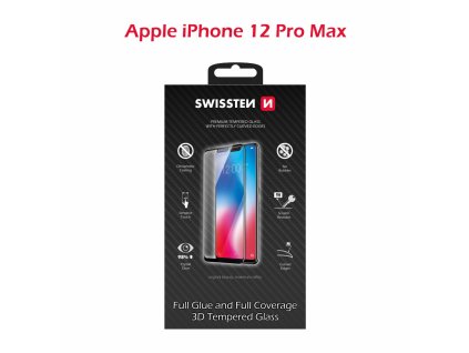 Ochranné tvrdené sklo 3D Ultra iPhone 12 pro max čierny rámik
