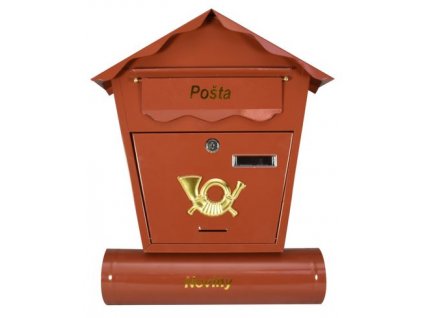 Poštová schránka NESTOR, 440x370x100 mm, hnedá