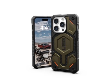 UAG kryt Monarch Pro Magsafe pre iPhone 15 Pro - Kevlar Element Green