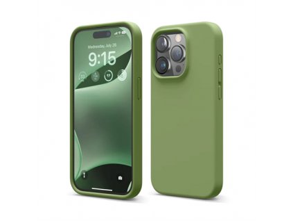 Elago kryt Silicone Case pre iPhone 15 Pro - Cedar Green