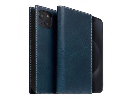 SLG Design puzdro D7 Magsafe Italian Wax Leather pre iPhone 15 Plus - Blue