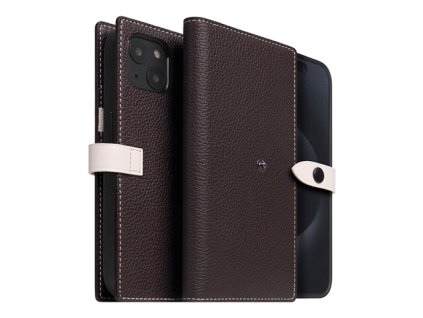 SLG Design puzdro D8 Magsafe Hybrid Full Grain Leather pre iPhone 15 Plus - Brown Cream