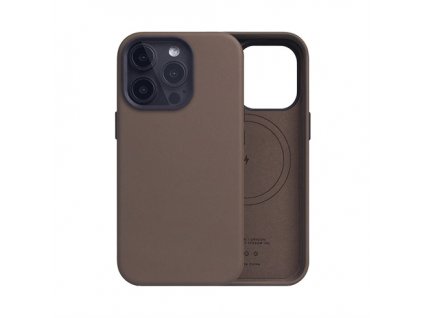 SLG Design kryt D5 Magsafe Calf Skin Leather pre iPhone 15 Pro - Etoupe