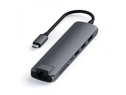 Satechi USB-C Slim Multiport adaptér with Ethernet - Space Gray Aluminium