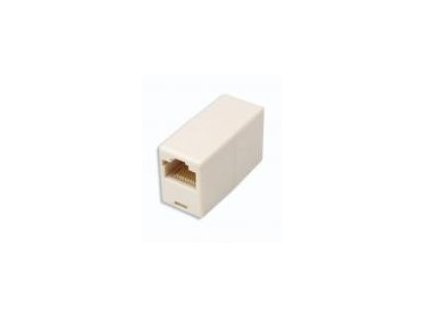 OXnet Spojka 2x RJ45 - 1xF8p8c/1xF8p8c-priama (1-1, 2-2..8-8), biela