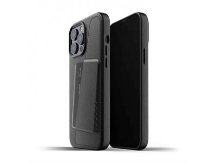 Mujjo kryt Full Leather Wallet Case pre iPhone 13 Pro Max - Black