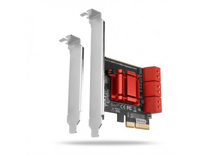 AXAGON PCES-SA6, PCIe radič - 6x interný SATA 6G port, ASM1166, SP & LP