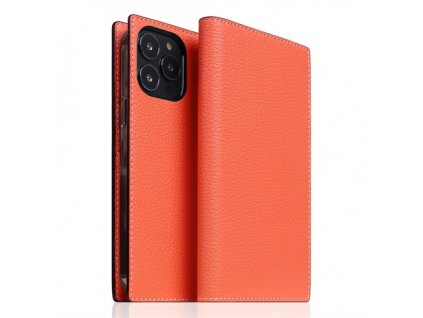 SLG Design puzdro D8 Neon Full Grain Leather Diary pre iPhone 14 Pro Max - Coral